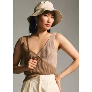 Anthropologie Two-Tone Sweater Tank Top Boho Knit